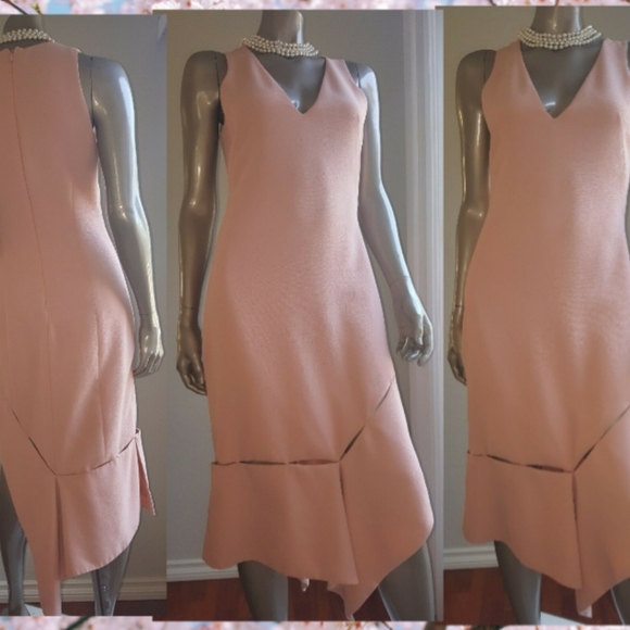 SALE🔖*$2,000 PRABAL GURUNG BLUSH ROSE PINK CREPE SILK LINED RUNWAY DRESS 4 - Picture 6 of 9